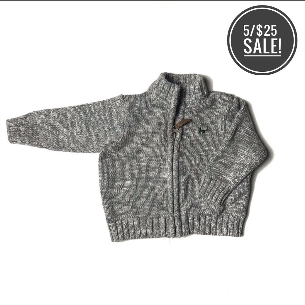 Host Pick Carter’s 6M EUC Grey Knit Zip Up Sweater